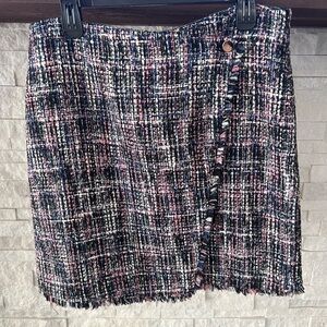 LOFT Women Tweed Fringed Short Skirt Size 10